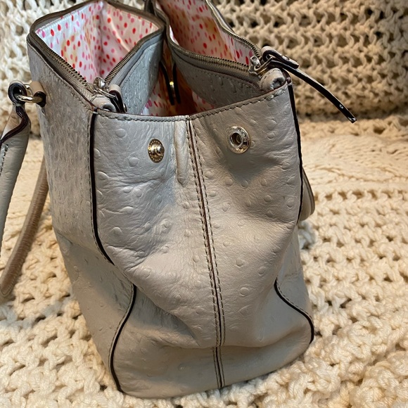 Kate Spade Bristol Drive Loden Embossed Ostrich Soft Taupe Leather Bag - Picture 6 of 16